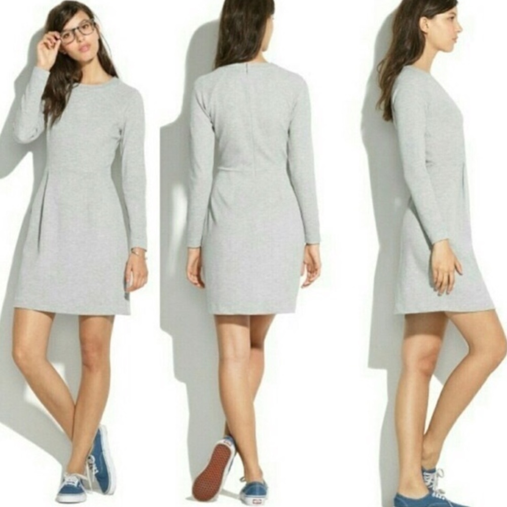 Madewell long sleeve gray dress